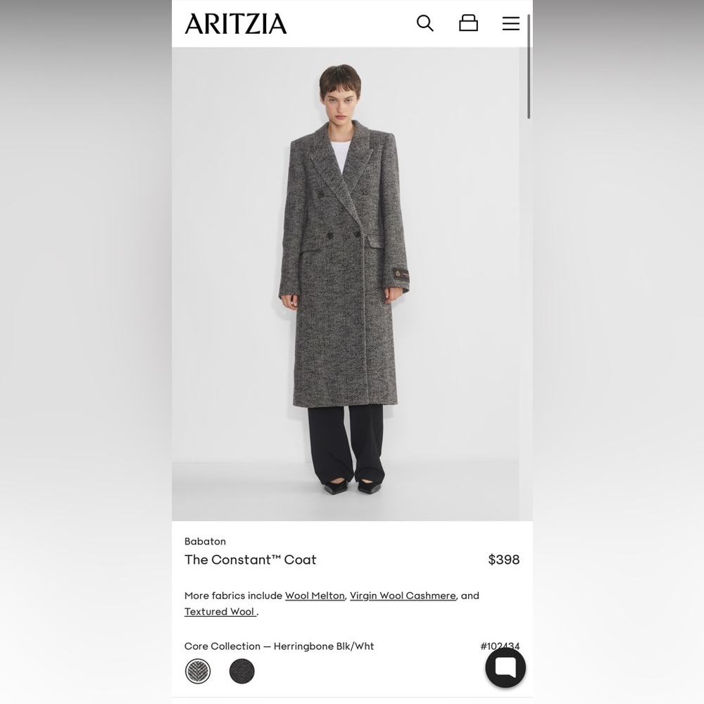 Aritzia Babaton Constant coat brand new unworn.